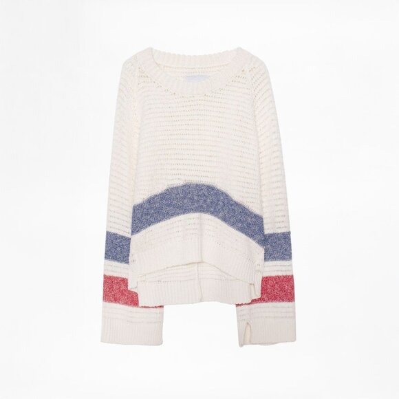 Zadig & Voltaire Bea Sweater in Blanc - sz Medium - Picture 5 of 11